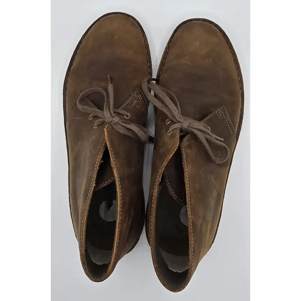 Clarks Mens Bushacre 2 Chukka Boots Beeswax Brown Leather Desert 9.5M